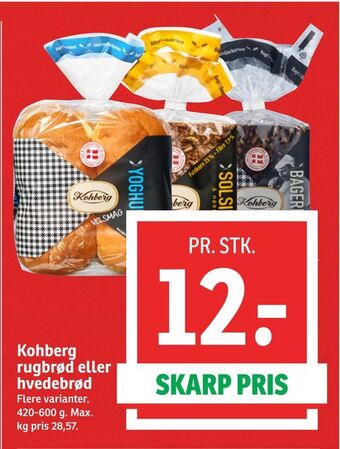 SPAR Kohberg rugbrød eller hvedebrød tilbud