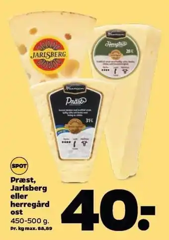 Netto Præst, jarlsberg el. herregård ost tilbud