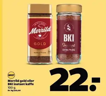 Netto Merrild gold el. ki instant kaffe tilbud