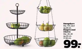 Netto Hængekurv, etagere med 3 kurve tilbud
