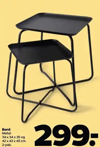 Bord - metal - 2-pak