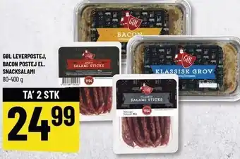 Løvbjerg Gøl leverpostej, bacon postej el. snacksalami tilbud