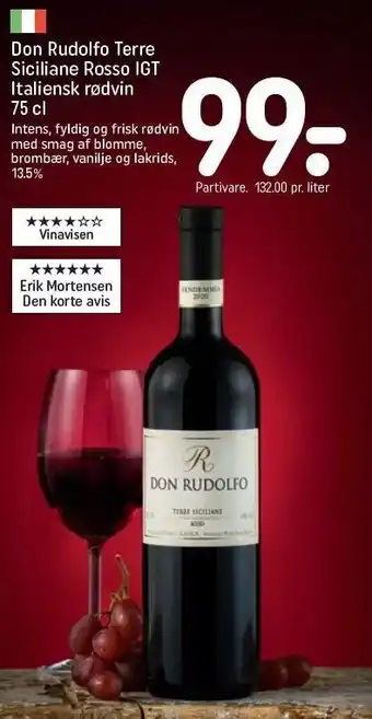 Don rudolfo terre siciliane rossa igt italiensk rødvin