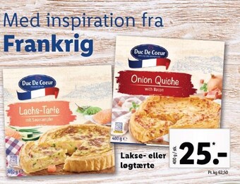Lidl Lakse- el. løgtærte tilbud