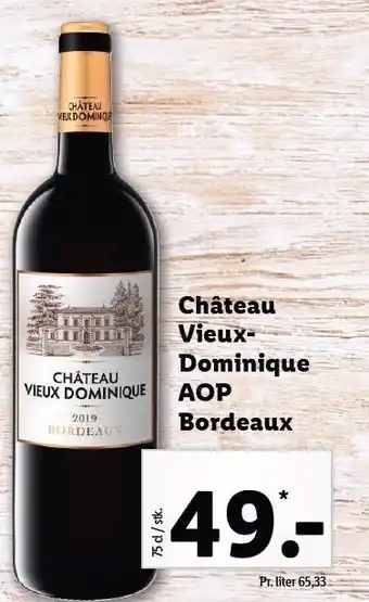 Lidl Château vineux dominique aop bordeaux tilbud