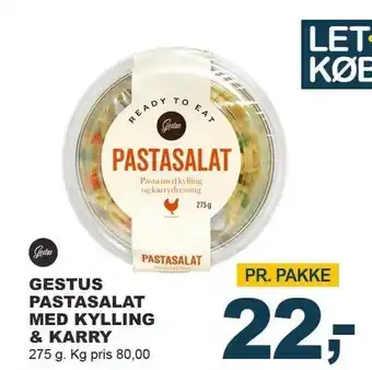 Gestus pastasalat med kylling og karry