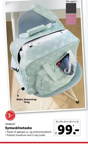 Lidl Topmove Symaskinetaske tilbud