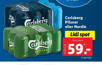 Lidl Carlsbeg Pilsner eller Nordic tilbud