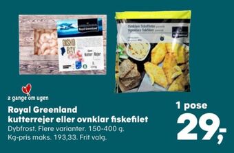 SuperBrugsen Royal greenland fiskefileter tilbud
