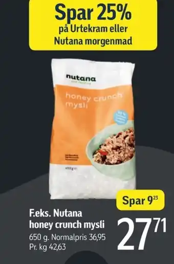 F.eks. Nutana honey crunch mysli