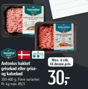 Føtex Antonious hakket grisekød eller grise og kalvekød tilbud