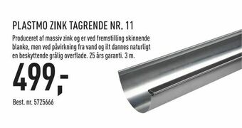 Plastmo zink tagrende nr. 11