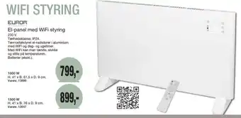 Harald Nyborg Eurom El-panel med Wifi styring 230 V tilbud