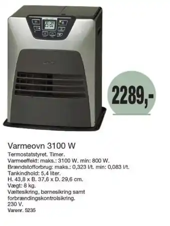 Harald Nyborg Varmeovn 3100 W tilbud