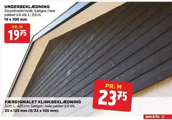 jem & fix Underbeklædning el. færdigmalet klinkebeklædning tilbud