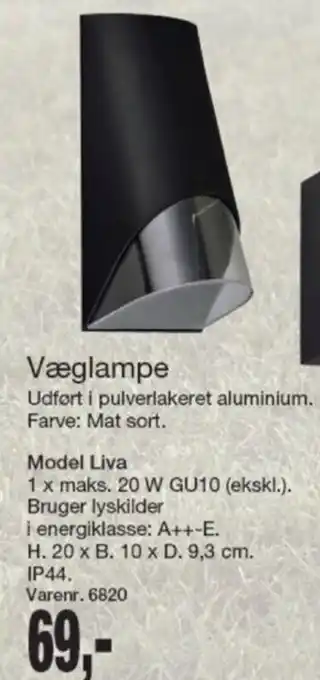 Harald Nyborg Væglampe Model Liva tilbud