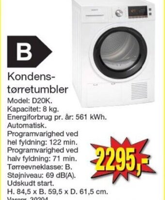 Harald Nyborg Kondenstørretumbler tilbud