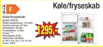 Harald Nyborg Køle/Fryseskab KF97W tilbud
