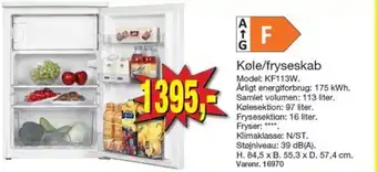Harald Nyborg Køle/Fryseskab KF113W tilbud