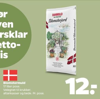 Netto Danmuld blomsterjord tilbud