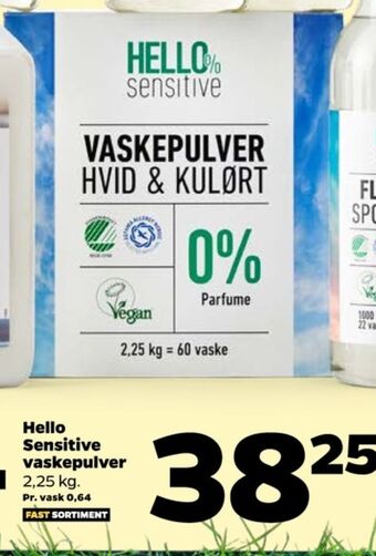 Netto Hello sensitive vaskepulver tilbud