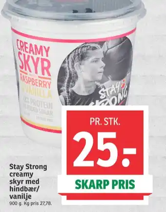 SPAR Stay strong skyr hindbær & vanilje tilbud