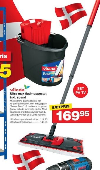 Bauhaus Ultra max fladmoppesæt inkl. spand tilbud