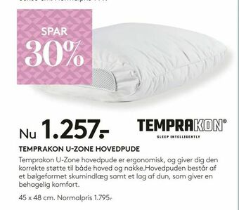 SengeSpecialisten Temprakon u-zone hovedpude tilbud