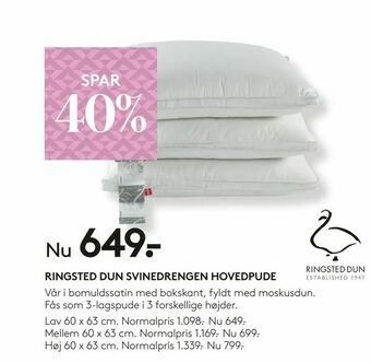 SengeSpecialisten Ringsted dun svinedrengen hovedpude tilbud