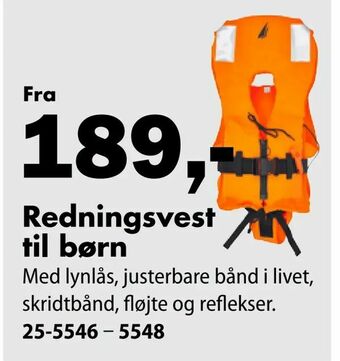 Biltema Redningsvest til børn tilbud