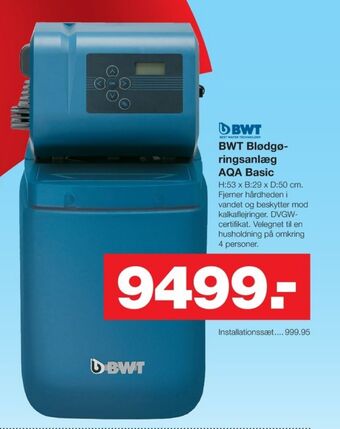 Bwt blødgøringsanlæg