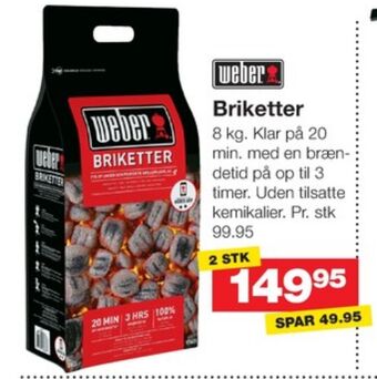 Bauhaus Weber grillbriketter tilbud