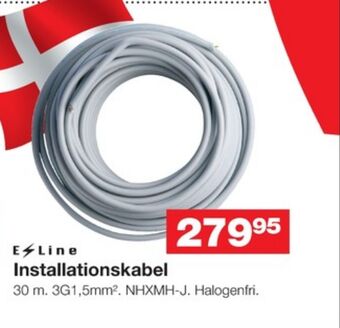Bauhaus E-line installationskabel tilbud