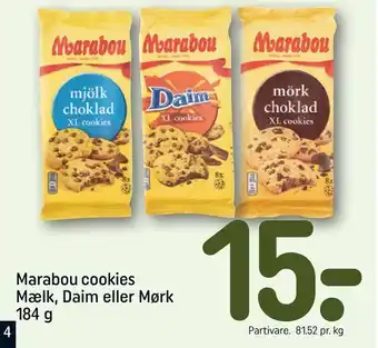 REMA 1000 Marabou cookies mælk, daim eller mørk tilbud