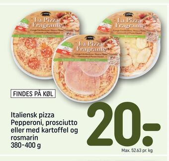 Italiensk pizza pepperoni, prosciutto eller med kartoffel og rosmarin