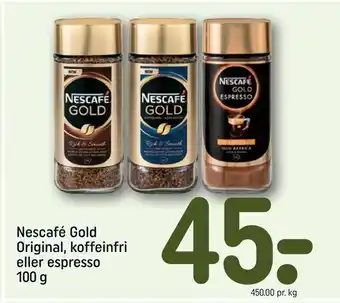 REMA 1000 Nescafé gold original, koffeinfri eller espresso tilbud