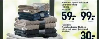 REMA 1000 Marie sohl 2-pak håndklæder oeko-tex bomuld tilbud
