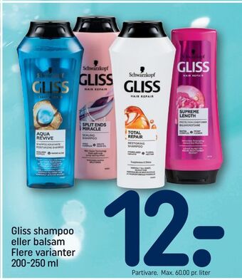REMA 1000 Gliss shampoo eller balsam tilbud
