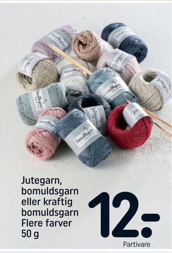 Jutegarn, bomuldsgarn eller kraftig bomuldsgarn