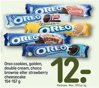 REMA 1000 Oreo cookies, golden, double cream, choco brownie eller strawberry cheesecake tilbud