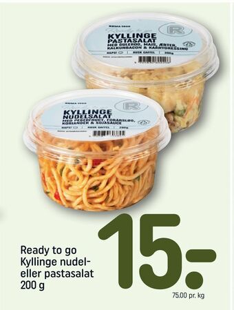 REMA 1000 Ready to go kyllinge nudel eller pastasalat tilbud
