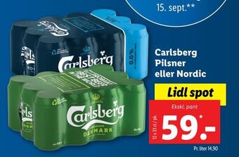 Lidl Carlsberg pilsner eller nordic tilbud