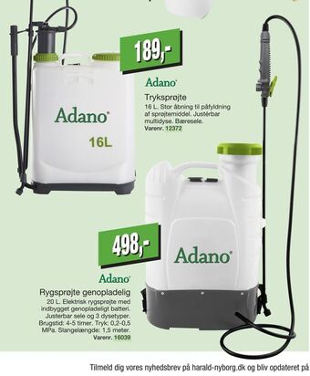 Harald Nyborg Rygsprøjte genopladelig tilbud