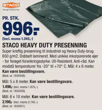 Staco Heavy Duty Presenning