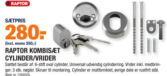 Raptor Kombisæt Cylinder/Vrider