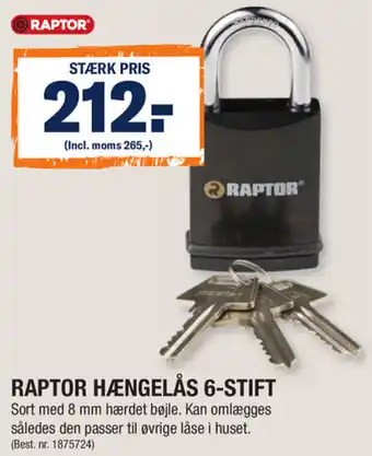 Stark Raptor Hængelås 6-Stift tilbud
