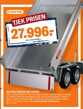 Stark Raptor Trailer Big Tipper tilbud