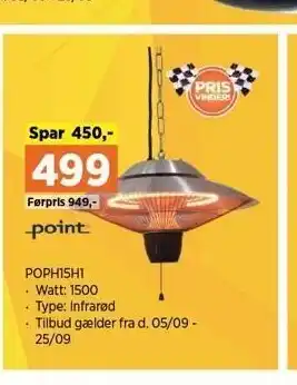 Power Infrarød lampe tilbud