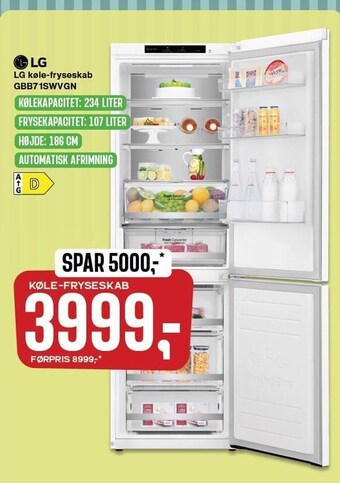 Skousen Lg køle-fryseskab tilbud