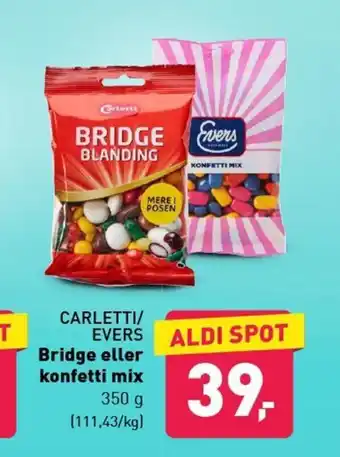 ALDI Carletti Evers Bridge Eller Konfetti Mix tilbud
